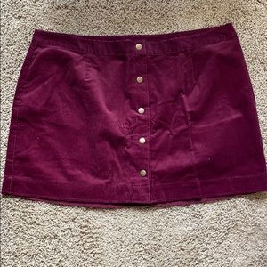 Old Navy Burgundy Corduroy Skirt